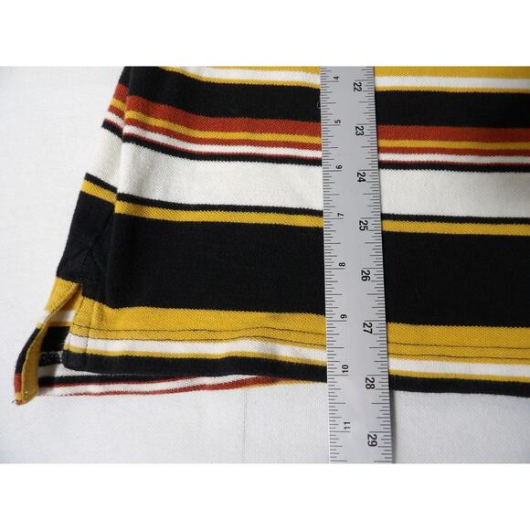 Ecko Unltd. Shirt XL Polo Collared Striped Black Yellow White Y2K Hip Hop Rhino - Picture 10 of 14
